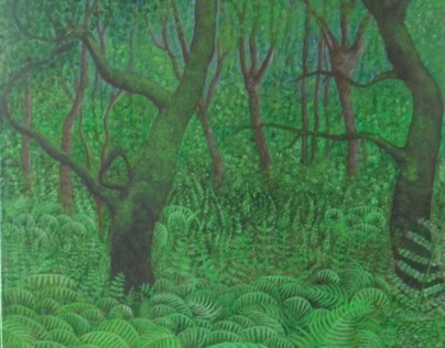 Painting of a woodland scene