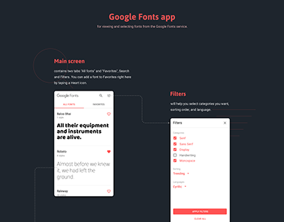 Google Fonts mobile app