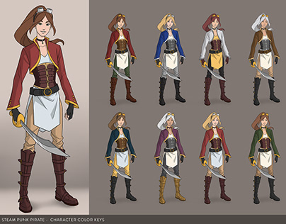 Steam Punk Pirate - Character Design for TV Animation
