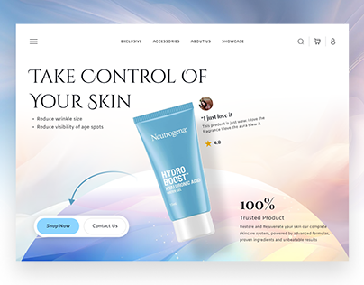 Skincare website design landing page