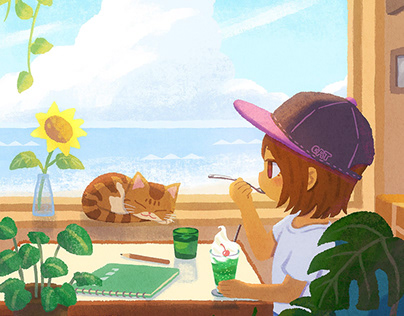 Seaside coffee shop