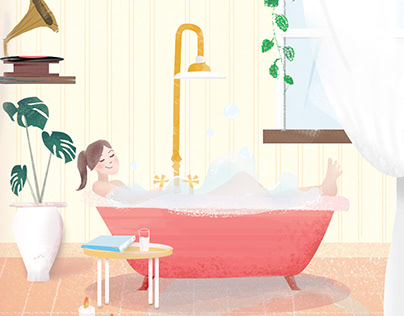 Bathtube time! illustration