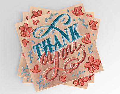 Lettering Postcard | Thank you