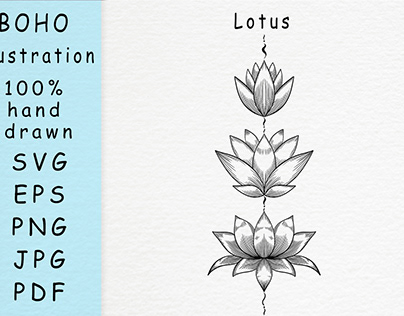 Boho illustration /Lotus