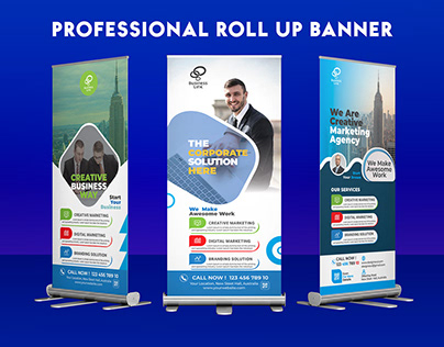 Professional Roll Up Banner Design 2020 Free Mockup