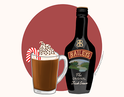 Baileys Hot Chocolate Procreate Illustration