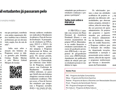 Matéria sobre assistência estudantil no Jornal UFLA