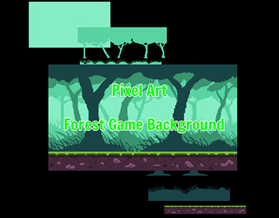 Pixel Art-Forest Game Background