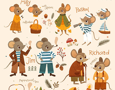 Cozy mice characters