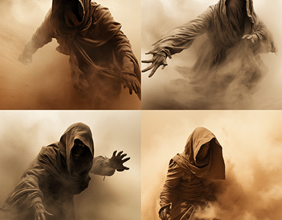"Sandstorm Pursuit: Hooded Odyssey"