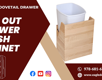 Eagle Dovetail Offer Pull Out Drawer Trash Cabinet