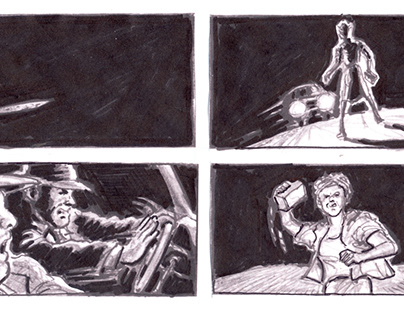 AMERICAN HORROR STORY : FREAKSHOW storyboard page.