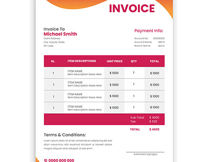 Creative simple Invoice Design