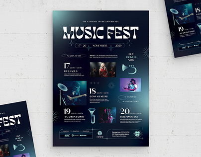 Music Festival Event Schedule Flyer Template