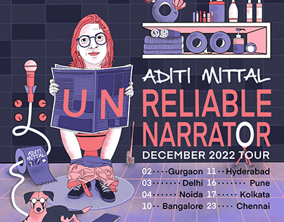India Tour poster for comedian Aditi Mittal