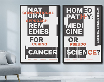 Typographic & Symbolism Triptych - Approach to Medicine