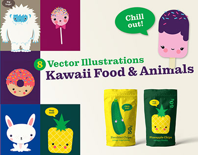 Kawaii Illustrations Food & Animals