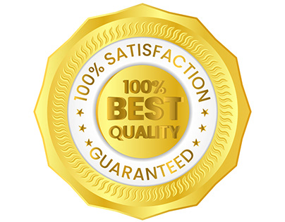 One hundred percent satisfaction guarantee gold badge