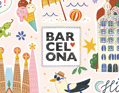 Barcelona sticker set