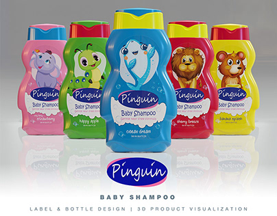 PINGUIN Baby Shampoo - 3D Product Visualization