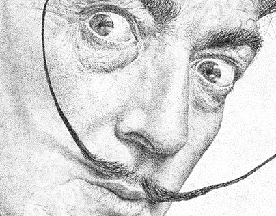 Salvador Dali one MILLION dots portrait, 50x70cm
