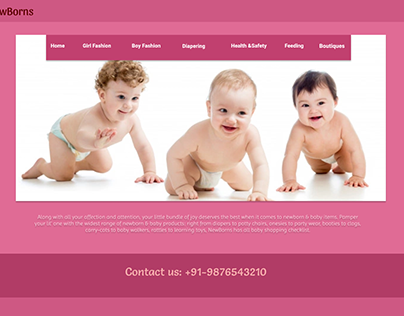 Ui design of shopping website for babies