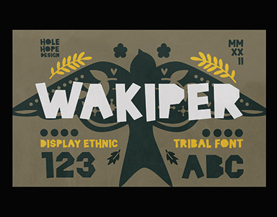 Wakiper | Display Tribal Ethnic Font