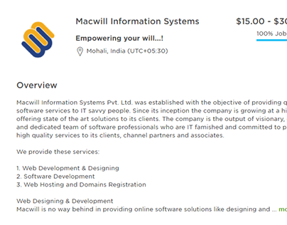 Macwill Information Systems :: Upwork