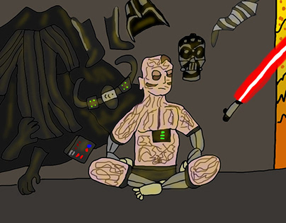 Darth Vader meditating vader mustafar castle
