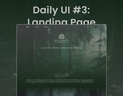 Daily UI #3: Landing page for FOREST mobile game