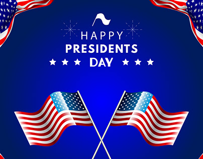 Happy Presidents Day American Flags Vector illustration