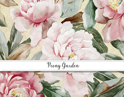 Peony Garden Gift Wrap, Textile & Invitation Collection