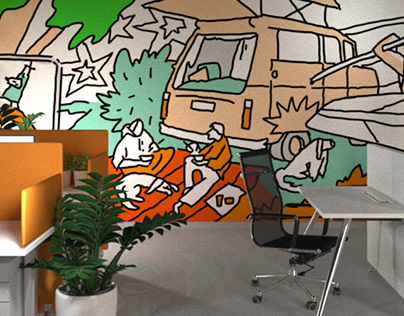 Wall Painting Concept For IT Company Office