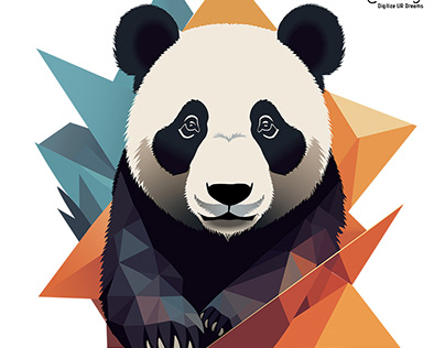 Colorful Panda Vector Graphic Design | Cre8iveSkill