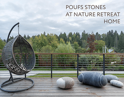 Poufs-stones at Nature Retreat Home