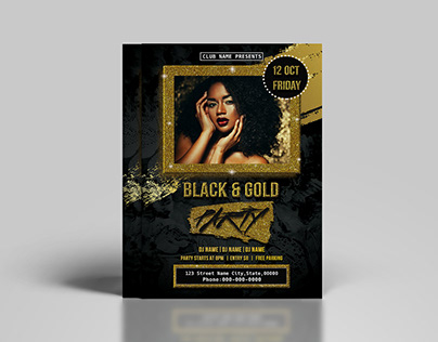 Black and Gold Party Flyer