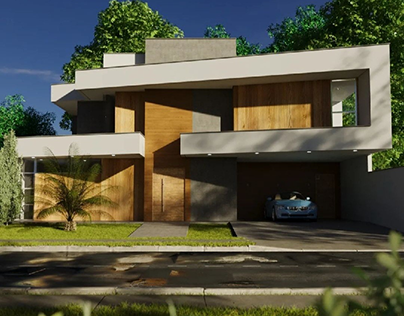 Modelagem e renderização de uma casa de dois pavimentos