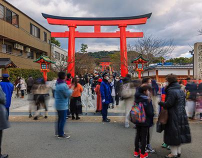Hatsumōde, Visiting shrines in Kyoto City, Japan.