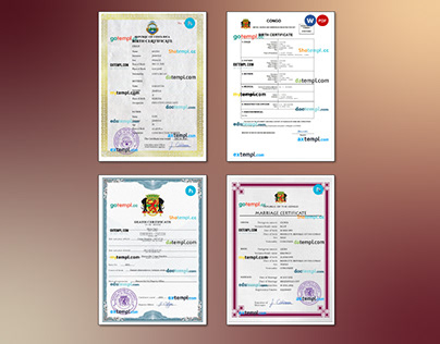 Costa Rica,Congo certificate templates