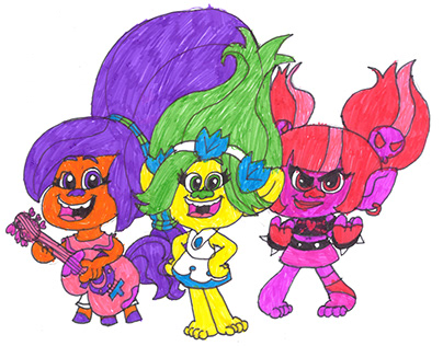 Sketch drawings of trolls