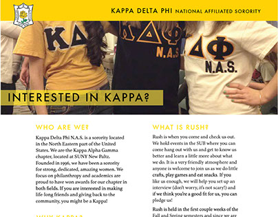 Kappa Delta Phi NAS Informational Flyers