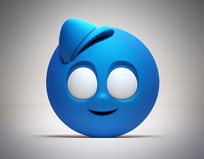Blue Happy Emoji