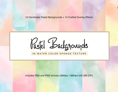 12 Water Color Pastel Backgrounds