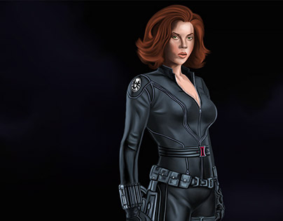 Black Widow- painted in Adobe Photoshop CC