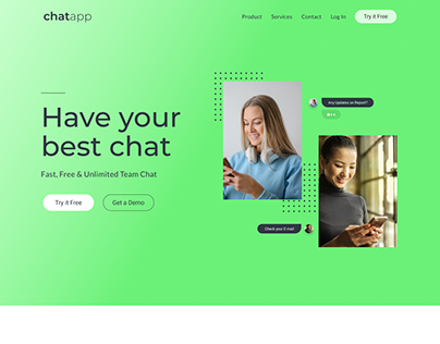ChatApp Website HomePage : UI/UX Figma