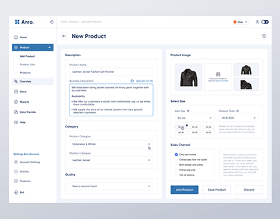 Anro Dashboard Product Page