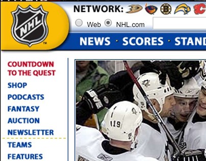 National Hockey League / Site-wide web copy