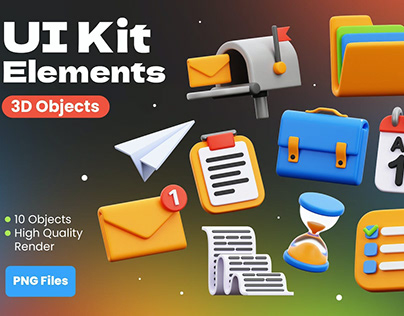 UI Kit Element 3D Objects