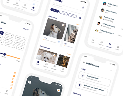 PAW mobile app and responsive landing page