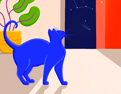 Illustration - Blue cat